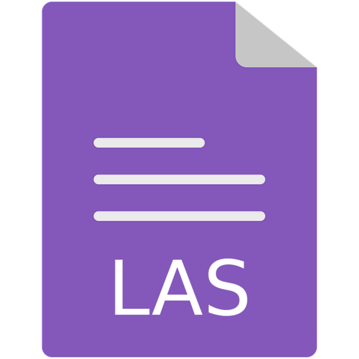 Icon of a document with "LAS" written on it